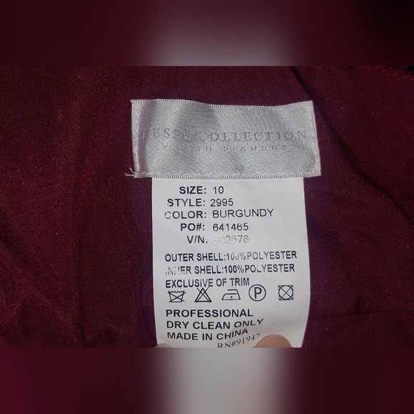 Dessy Collection Bergundy dress - Picture 4 of 6